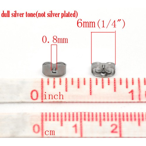 Antique Silver Earring Earnuts 6 x 4mm, 500pcs