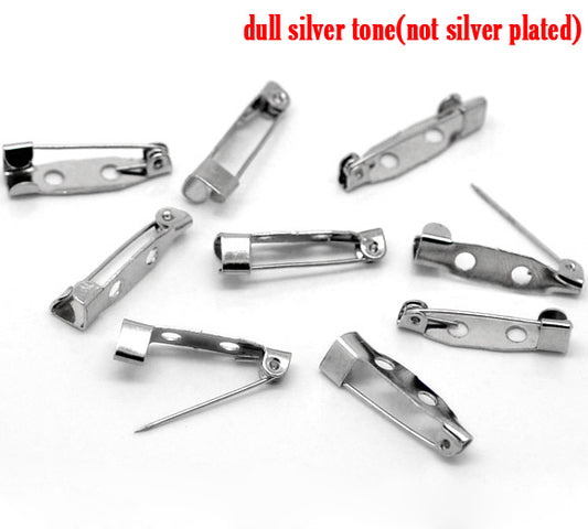 Antique Silver, Brooch No Roller 20 x 5mm, 100pcs