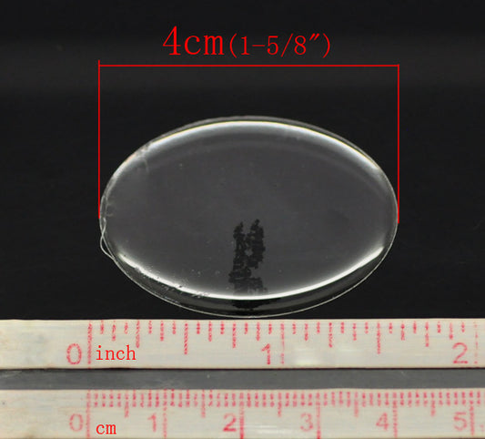 Clear Epoxy Self Adhesive Stickers, Oval, 30 x 40mm, 60pcs