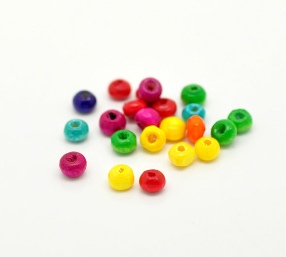 Wooden Beads Round, 04x3mm, Mixed, 3000pcs