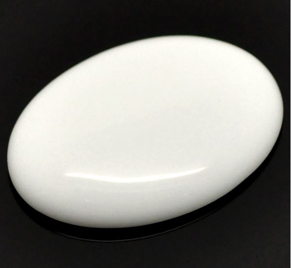 White Stone Oval Cabochons 40 x 30mm, 3pcs