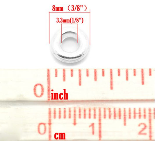 Silver Plate Jump Rings Soldered 8mm, 100pcs