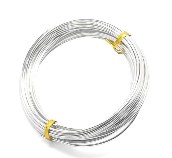 Aluminum Silver Plated Craft Wire, 2mm, 10 metres