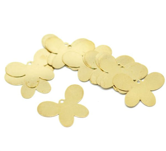Brass Blank Stampings Butterfly tags, 2.6x2.0cm, 50pcs
