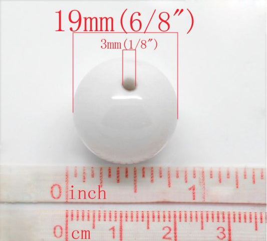 Acrylic Round Beads, Silver, 25mm, 20pcs