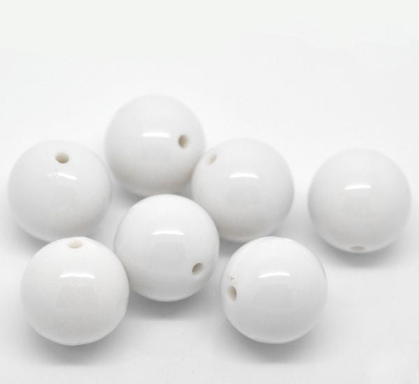 Acrylic Round Beads, Silver, 25mm, 20pcs
