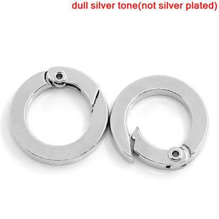 Antique Silver Key Rings Round 27mm Dia, 5PCs