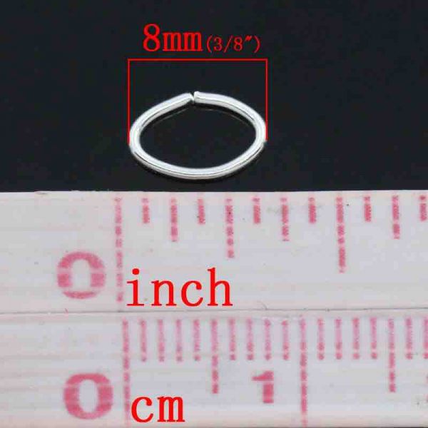 Silver Plated, Jump ring, 8x5mm oval, 1000pcs - BULK