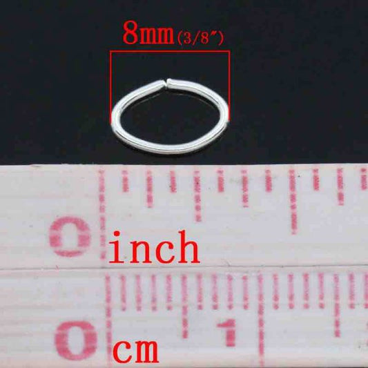 Silver Plated, Jump ring, 8x5mm oval, 1000pcs - BULK