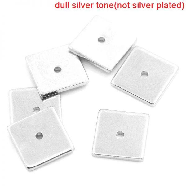 Antique Silver Flat Spacers Beads, 8x8mm 30pcs