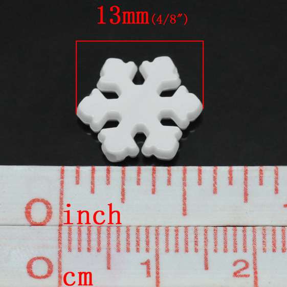 Acrylic Charm Beads Christmas Snowflake 12mm x 13mm, 500PCs