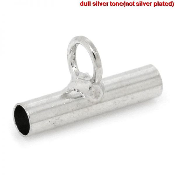 Antique Silver Plated Bail Beads, 13x7mm, 100pcs