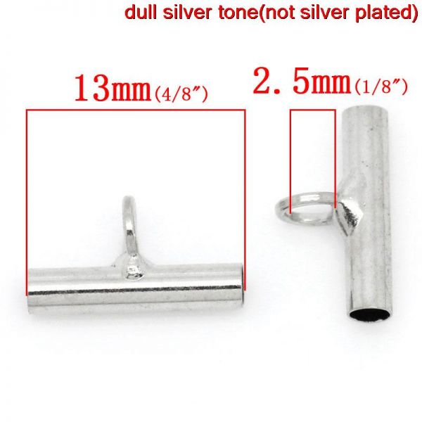 Antique Silver Plated Bail Beads, 13x7mm, 100pcs