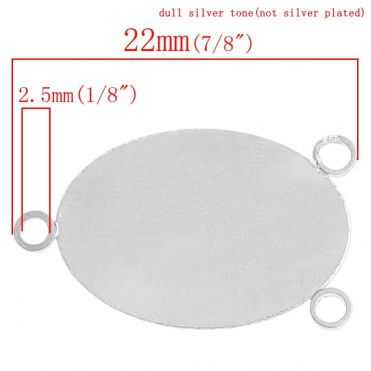 Antique Silver Connectors Oval Setting (Fits 17x12mm Dia) 22mm x 12mm, 20PCs