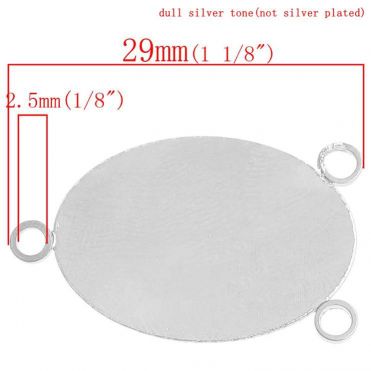 Antique Silver Connectors Oval Setting (Fits 25x18mm Dia) 29mm x 18mm, 20PCs