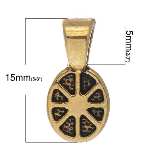 Antique Gold Bails, 15 x 8mm, Bag of 300 pcs