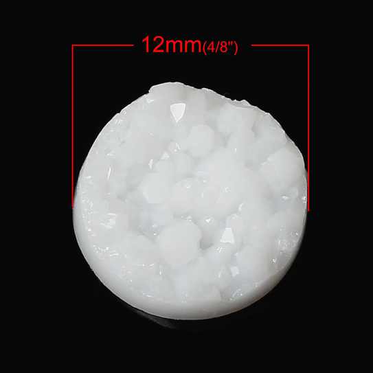 Resin Cabochon, White 12mm, 10pcs