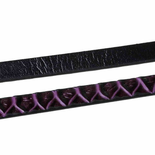 Leather Flat Cord, Purple Snake Pattern, 100cm x 1cm, 1pc