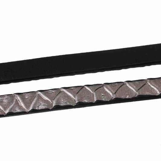 Leather Flat Cord, Light Brown Snake Pattern, 100cm x 1cm, 1pc