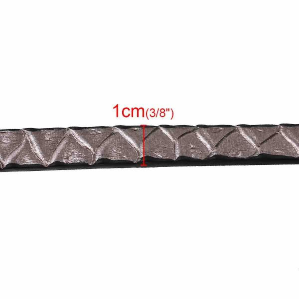 Leather Flat Cord, Light Brown Snake Pattern, 100cm x 1cm, 1pc