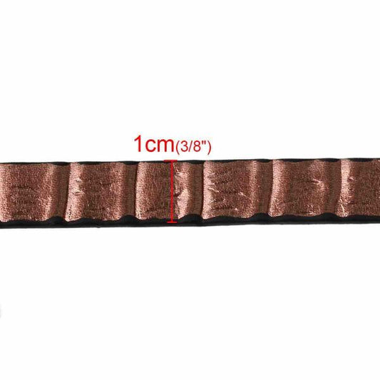 Leather Flat Cord, Light Coffee Pattern, 100cm x 1cm, 1pc