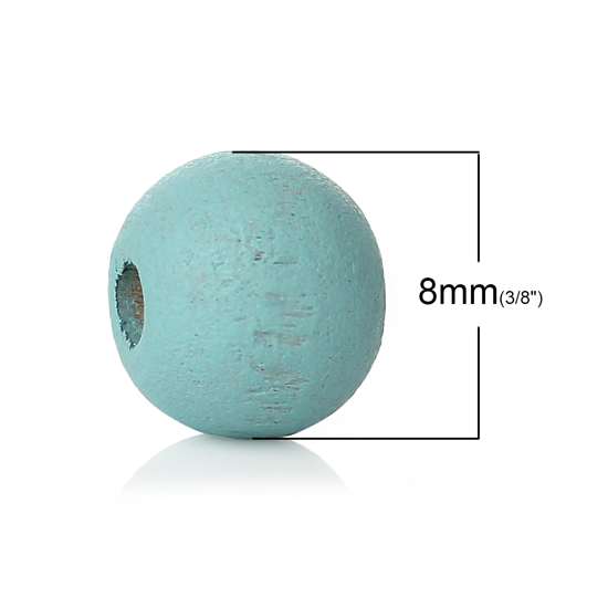 Wooden Beads Round, 8mm, Sky Blue, 500pcs