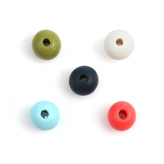 Wooden Beads Round, 8mm, Mixed, 500pcs