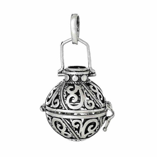 Antique Silver, Ornate Wish Box Pendant, 4.0cm x 24.0mm, 2 pcs