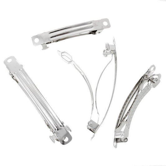 Antique Silver Hair Barrette, Mix 3 sizes, 30pcs