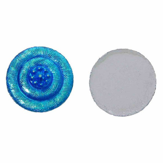 Resin Cabochon Round Blue AB 20mm, 10pcs - flat backs