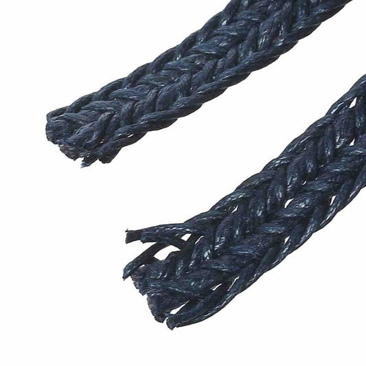 Waxed Cotton Cord, Dark Blue, 9.8mm, 5 metres - Braided Flat cord