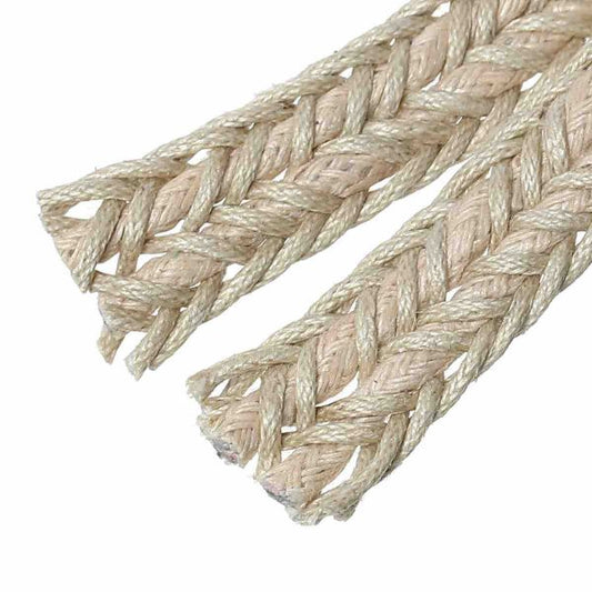 Waxed Cotton Cord, Beige, 9.8mm, 5 metres, Braided Flat cord