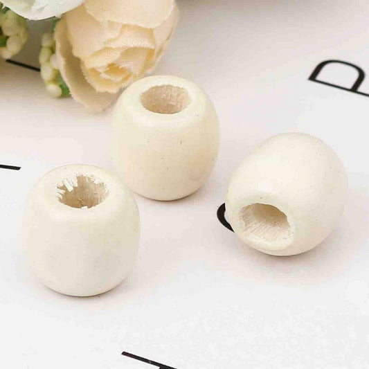 Wooden Beads Barrel, 12 x11mm, Raw Varnished, 300 pieces, (5.4mm hole)