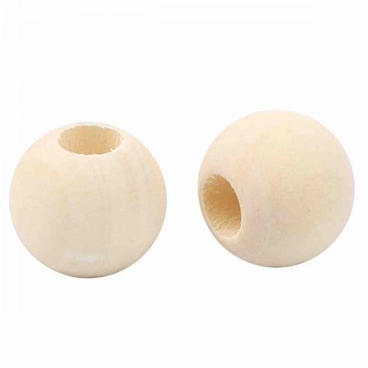 Wooden Beads Barrel, 15mm, Raw, 100 pieces, (6.mm hole)