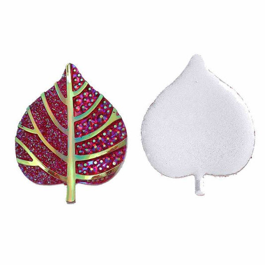 Resin Cabochon Red AB 40x31mm, 20pcs - flat backs