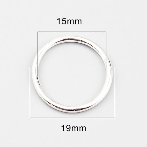 Silver Plate Jump Rings Soldered 19mm, 100pcs