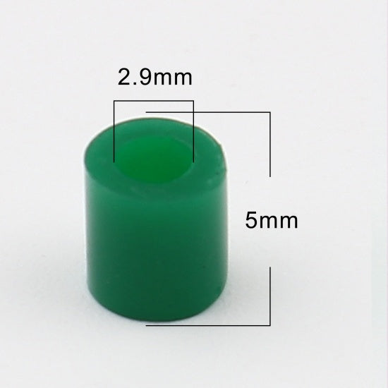 Pony Beads Green - opaque 5x5mm, 2,000pcs - Tube Shape