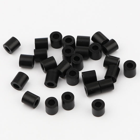 Pony Beads Black - opaque 5x5mm, 2,000pcs - Tube Shape