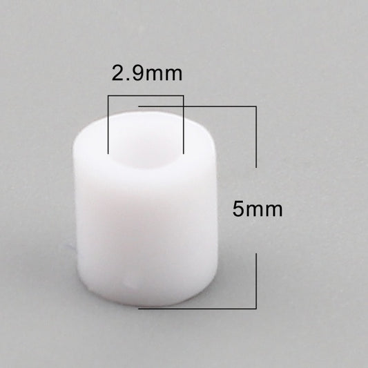 Pony Beads White - opaque 5x5mm, 2,000pcs - Tube Shape