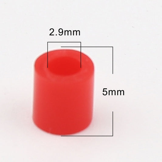 Pony Beads Red - opaque 5x5mm, 2,000pcs - Tube Shape