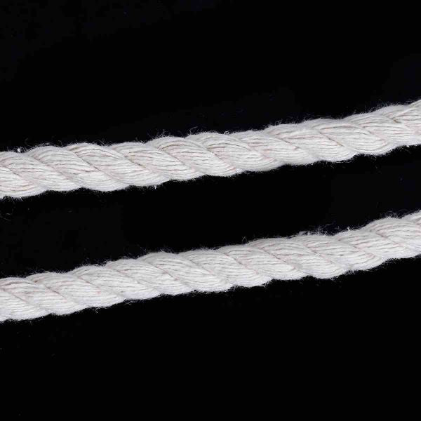 Macrame Cotton Cord, twisted, Natural Off White, 8mm, 10 metres