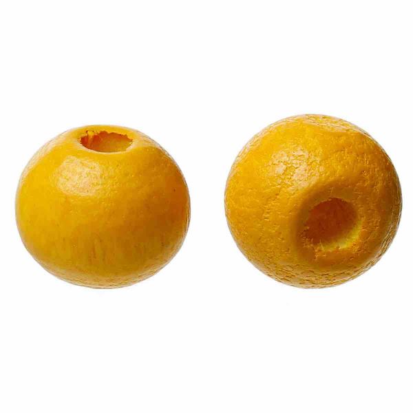 Wooden Beads Round, 8mm, Mustard, 500pcs - Hinoki