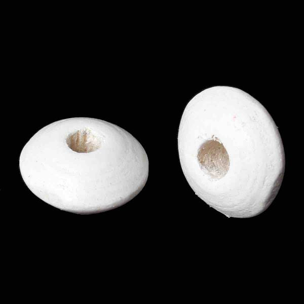 Wooden Beads Abacus, Dyed White, 10mm x 5mm, hole 2.6mm, 500pcs - Hinoki Wood