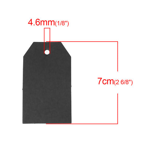 Black Label Tags, 70mm x 40mm, 50pcs