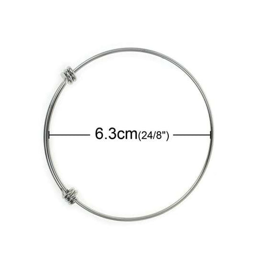 Antique Silver, Stackable Charm Bracelet Blank, 21cm, 1pc