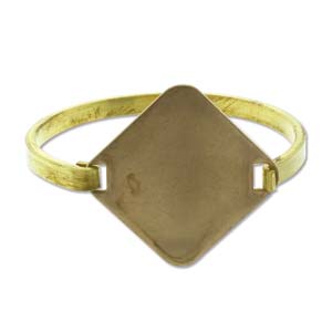 Brass Beading Bracelet Swing Top Diamond, 1pc