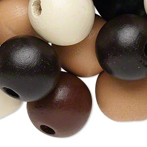 Wooden Beads Round, 20mm, 400 grams, approx 180 pieces, Mixed colours - Korean Boxwood