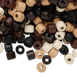 Wooden Beads Heishi, Mixed Colours, 5 x4mm, (90 grams)