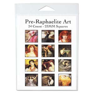 Pre-Raphaelite 23mm, square 4 x 11 inch collage sheet