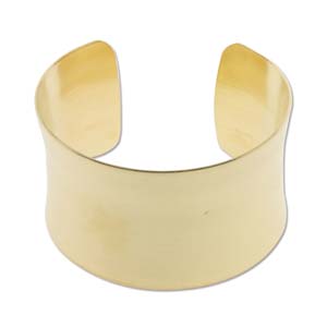 Brass Beading Cuff 1 x1/2 inch wide, 1pc Concave